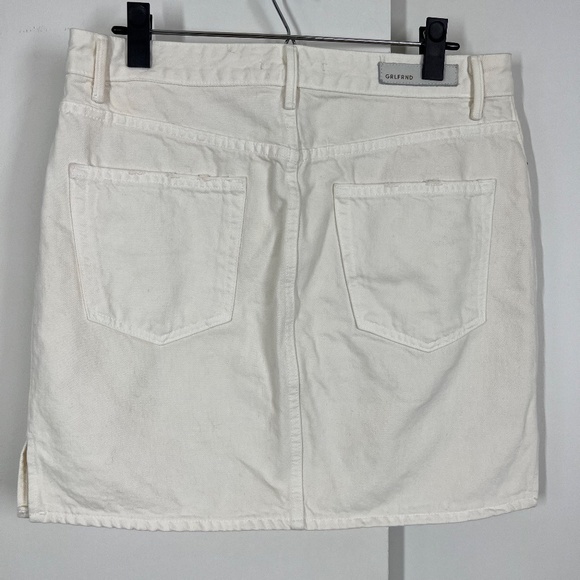 GRLFRND‎ Blare White Jean Skirt, Larchmont Ivory, 30 - Picture 5 of 13